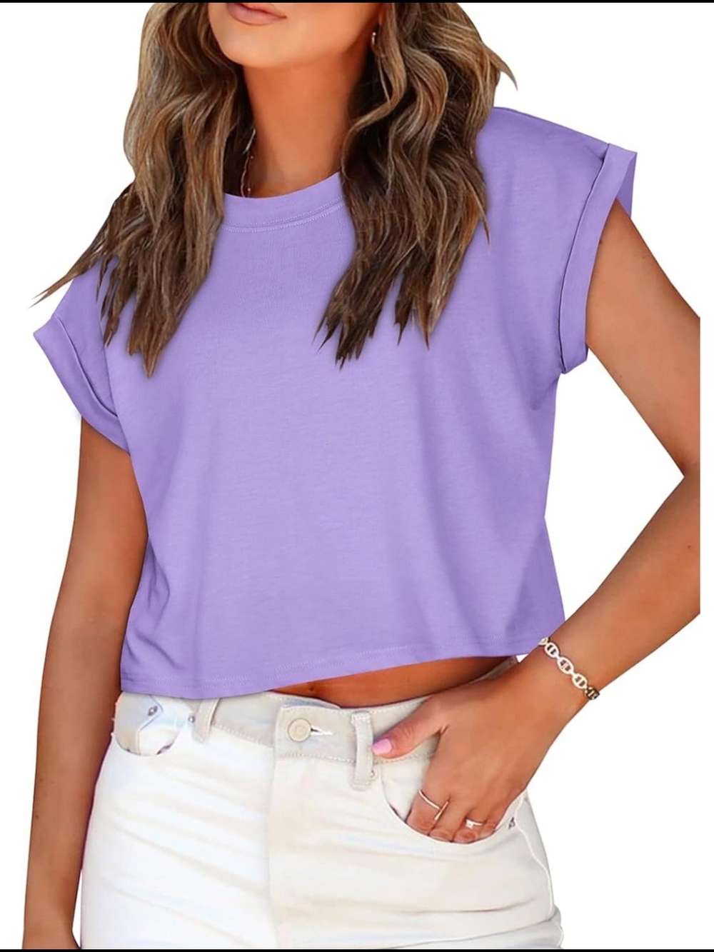 Women's Lavender Short Sleeve Top